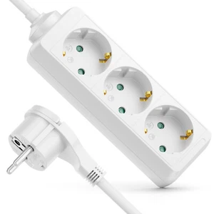 Steckdosenleiste 3 Fach Flachstecker Mehrfachstecker Steckdose Stromleiste 3m - Bild 1 von 10
