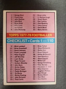 TOPPS-FOOTBALL (RED BACK 1977/78) # 44 UNMARKED CHECKLIST- NM CONDITION . - Picture 1 of 2
