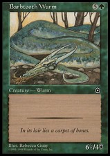 Magic the Gathering MTG Barbtooth Wurm (122) Portal Second Age   NM