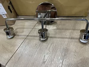 West Elm Sculptural Triple Sconce Polished Nickel Clear Globe Bathroom light - Picture 1 of 2