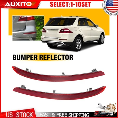 Reflectores de parachoques trasero para Mercedes-Benz ML500 ML63 2012-2015 lente roja 2-20X Foto 1 de 4