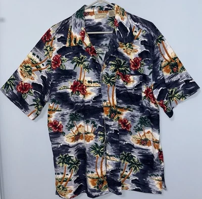 Natural Issue Mens Large Short Sleeve Hawaiian Button Down Shirt Floral Beach - Image 1 of 3