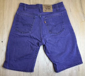 VTG LEVIS 550 ORANGE TAB PURPLE JEAN SHORTS MENS 30 Y2K SKATER GRUNGE USA 1992 - Picture 1 of 18