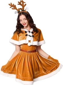 Santa Reindeer Costume Women's Dress with Cape Cosplay Used Japan - Picture 1 of 12