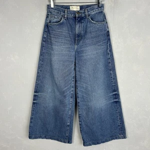Current Elliot size 25 The Dusty wide leg jeans high rise crop  blue medium wash - Picture 1 of 12