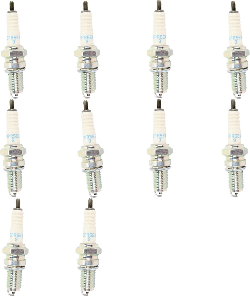 Paquete de 10 bujías DPR5EA-9 para 85-04 CH250 Elite, VN1500 Vulcan Classic/Nomad Foto 1 de 3