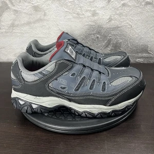 Scarpe Skechers Uomo Taglia 7,5 Cankton Punta Acciaio Lavoro Pelle Grigio Navy Slip On - Foto 1 di 10