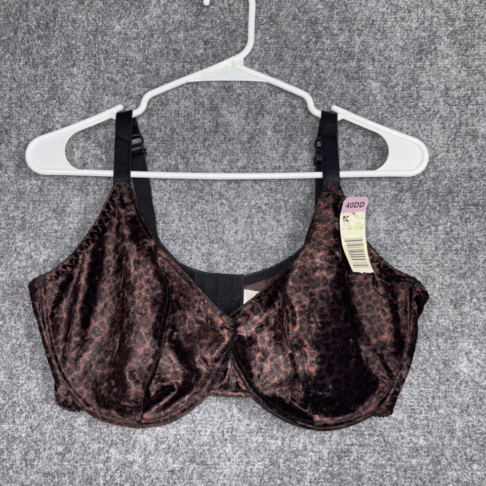 Sujetador KMART Talla 40DD Negro Marrón Estampado Animal Con Aros Foto 1 de 4
