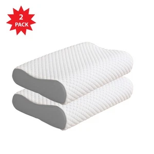 Vistara Sound Sleep Memory Foam Contour Pillow 60x40cm - 2 Pack - Picture 1 of 4