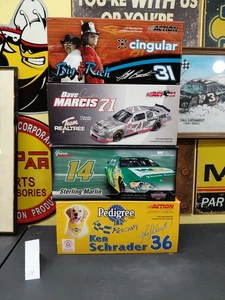 Lot of 4 Action 1:24 NASCAR Diecast Cars Schrader Marlin Marcis Burton - Picture 1 of 7