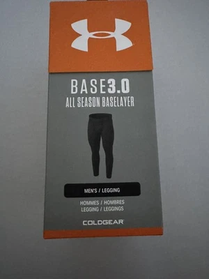 UNDER ARMOUR MEN'S PACKAGED BASE 3.0 LEGGINGS XL BLACK - Image 1 of 2
