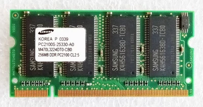 Samsung 256MB DDR SODIMM Memory RAM, 266MHz, PC2100S - Image 1 of 2