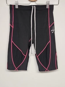 CW-X Compression Shorts, Womens M, Black W Pink Lines #127805 Front Vents - Picture 1 of 6