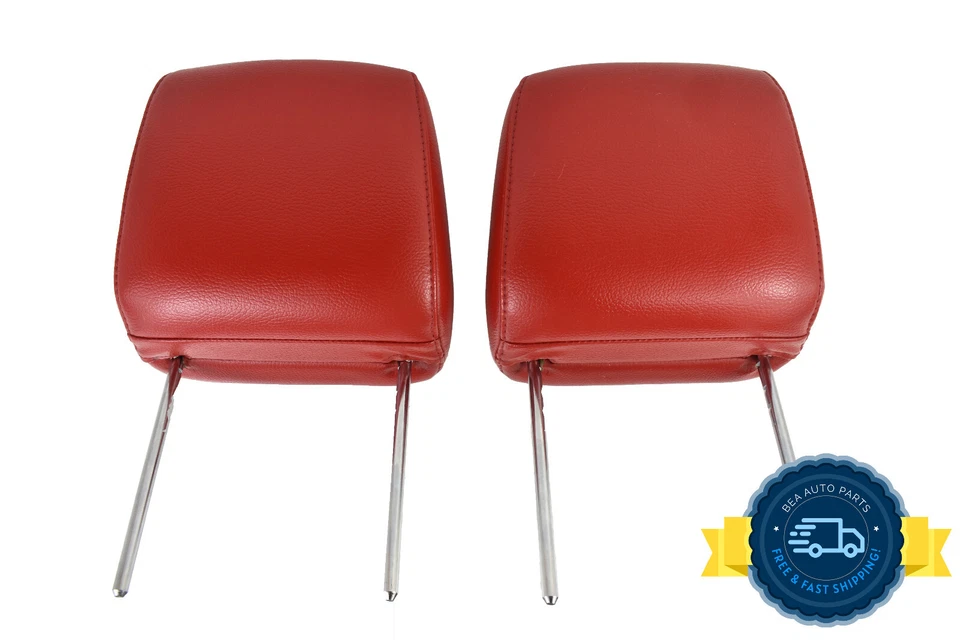 Juego de reposacabezas de cuero rojo asiento delantero Ford Mustang 2005-2009 conjunto de pares OEM Foto 1 de 4