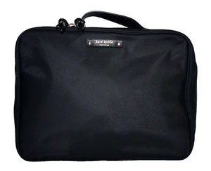 KATE SPADE NEW YORK Black Nylon Toiletry / Cosmetic Zippered Travel Pouch 7x9 - Picture 1 of 13