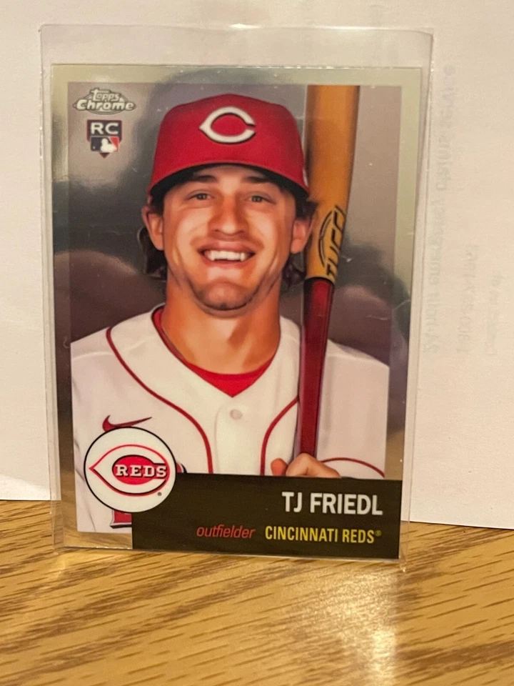 2022 Topps Chrome Platinum Anniversary TJ FRIEDL Base Rookie RC #158 Reds - Image 1 of 2