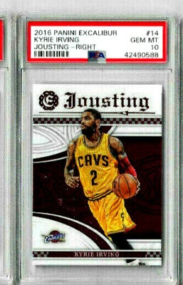 2016 Panini Excalibur Kyrie Irving Jousting Right PSA 10 - Image 1 of 2