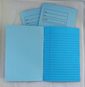 A5 Tinted Paper Lined Exercise Books x3 Ideal For Visual Stress - Turquoise Blue