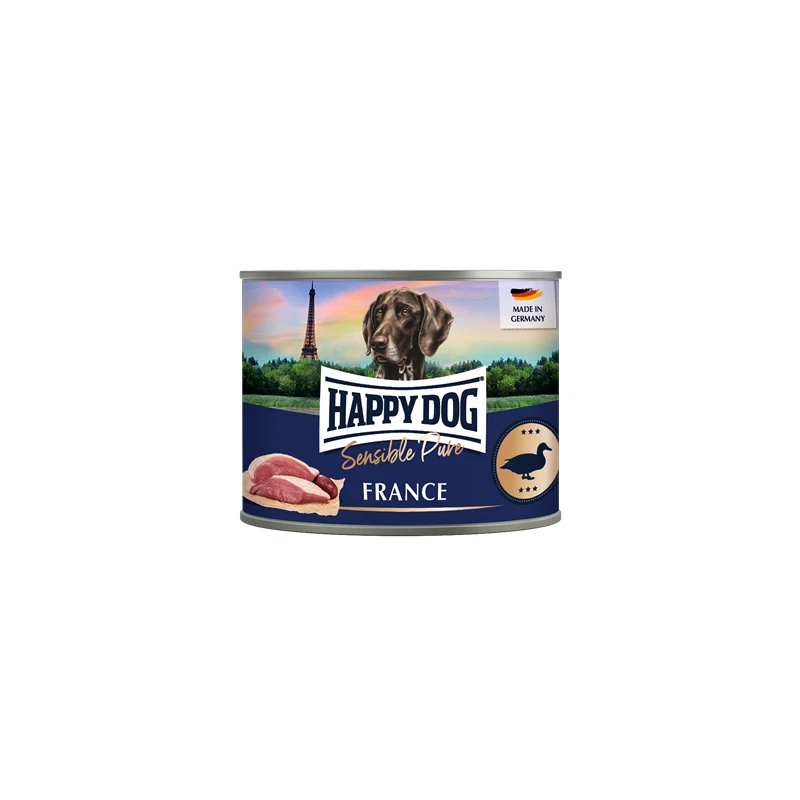 2x12x200g Happy Dog Dosen Ente pur Hundefutter Nassfutter