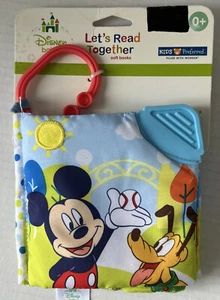 Disney Baby Let's Read Together Mickey und Pluto weiches Buch Beißring und Knistern - Bild 1 von 12