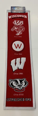 Wisconsin Badgers NCAA Winning Streak Embroidered Heritage Banner! Cover