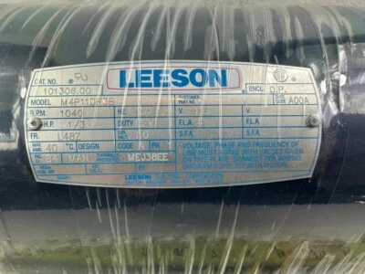 Leeson AC Motor 5/8” Shaft  (1/3 HP - 115V - 1040 RPM) M4P11DR3B - New Open Box - Image 1 of 4
