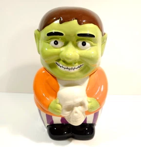 Frankenstein's Monster With Skull Cookie Jar Canister By Kitchen Worthy  - Picture 1 of 7