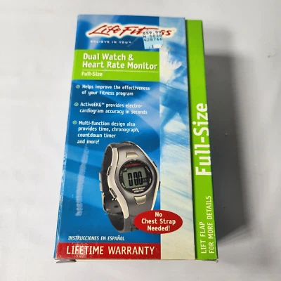 Life Fitness relógio duplo e monitor de frequência cardíaca tamanho completo novo - Imagem 1 de 4