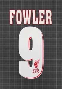FOWLER #9 1996-1997 Player Size Premier League White Nameset - Picture 1 of 1