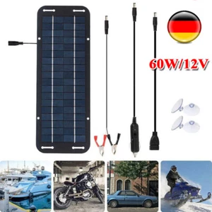 Solarmodule 12V 60W Tragbares Solarpanel Autobatterie Erhaltungs Ladegerät USB - Bild 1 von 19