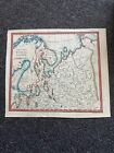 1805 northern russia map europe J walkers geography hand colored  london 8 x 10