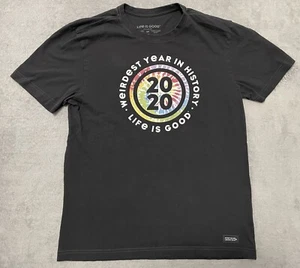 Life Is Good T-Shirt Men's M Medium Black Crusher Tee 2020 Weirdest Year Covid - Picture 1 of 13