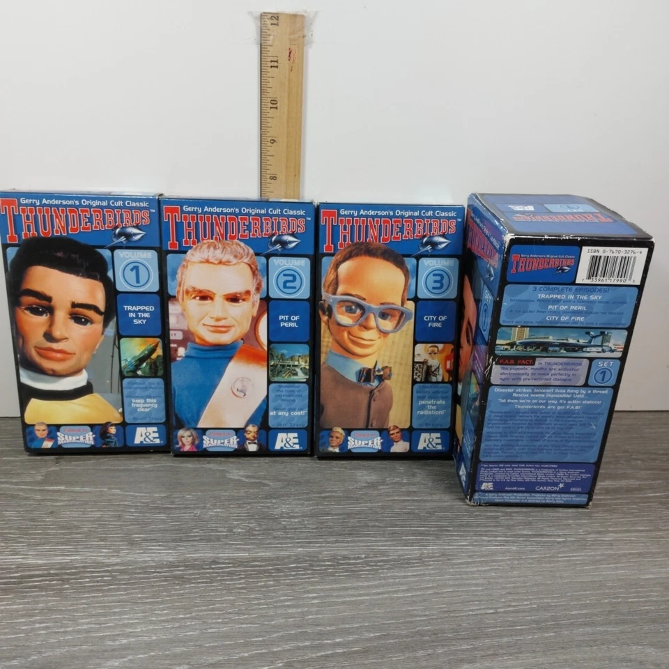 Thunderbirds Set 1-3 VHS set-Original Cult Classic-animated-sci-fi Tested  - Image 1 of 4