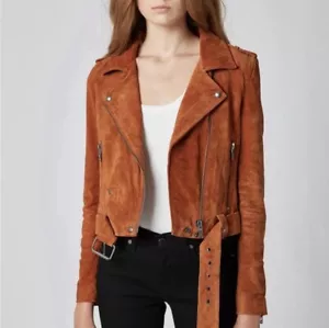 Blank NYC Suede Moto Jacket Rust Colored Size S NWT - Picture 1 of 9