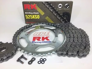 2014-22 Yamaha MT-07 RK XSO 525 EQA 15/45 Kit de cadena y piñones de plata natural - Imagen 1 de 6