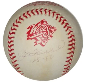 JOE TORRE SIGNED "125-50" ORIGINAL 1998 WORLD SERIES LOGO BASEBALL YANKEES JSA - Picture 1 of 5