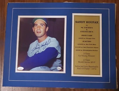 Sandy Koufax Autographed Signed 8x10 Photo JSA COA 14 x 18 matted - Image 1 of 4