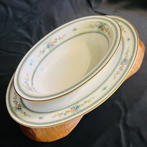 Noritake Japan Amenity OVAL PLATTER and OVAL SERVING BOWL Ivory China 7228 - Picture 1 of 10