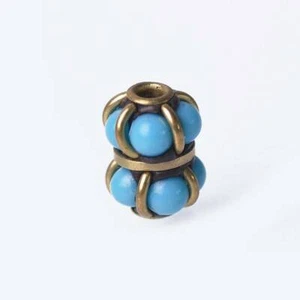 5pcs 11x8mm Tibetan Nepalese Buddhist Handmade Loose Brass Metal Beads - Picture 1 of 12