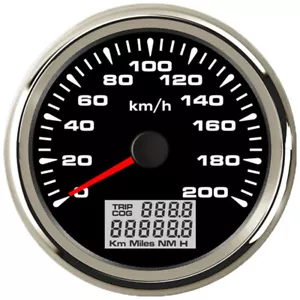 85mm GPS Speedometer 200KM/H Trip Waterproof for Car Truck Marine 7 Colors Black - Picture 1 of 7