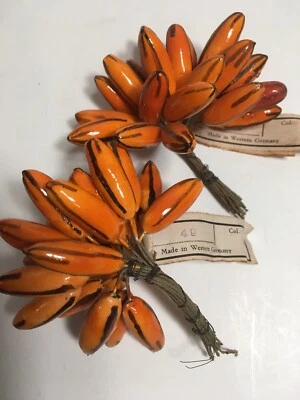 De Colección 2 Paquetes de Alambre de Frutas Sombrero Naranja Borde de Sombrerería Flor Alemania Occidental Nuevo de Lote Antiguo Años 40 Foto 1 de 4