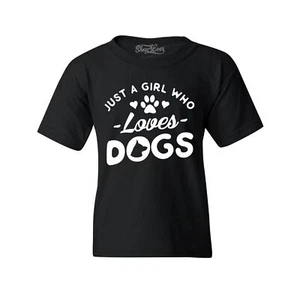 Just A Girl Who Loves Dogs Youth's T-Shirt Just a Girl Shirts - Picture 1 of 8