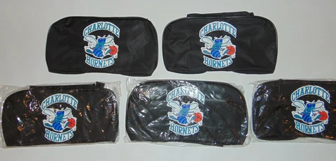 5) Charlotte Hornets Shave Cosmetics Bag Overnight Black NBA Basketball Lot NEW Cover