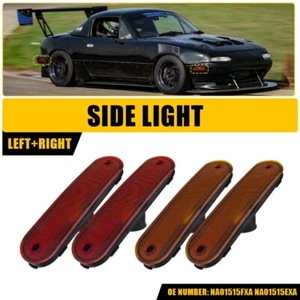 Front Rear Marker Side Lights Amber Red Housing For 1990-05 Mazda Miata MX-5 EAH - Picture 1 of 21