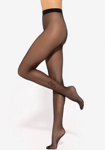 GATTA Lovely Matte Tights, Heart Pattern Calf, Reinforced Toes, Small Gusset - Picture 1 of 4