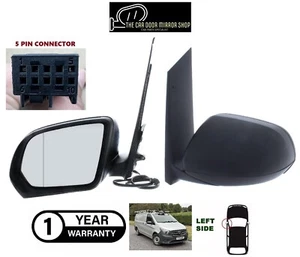 Fits Mercedes Vito 2014-2022 Left Side Electric Heated Mirror Unit 5 Pin Connect - Picture 1 of 10