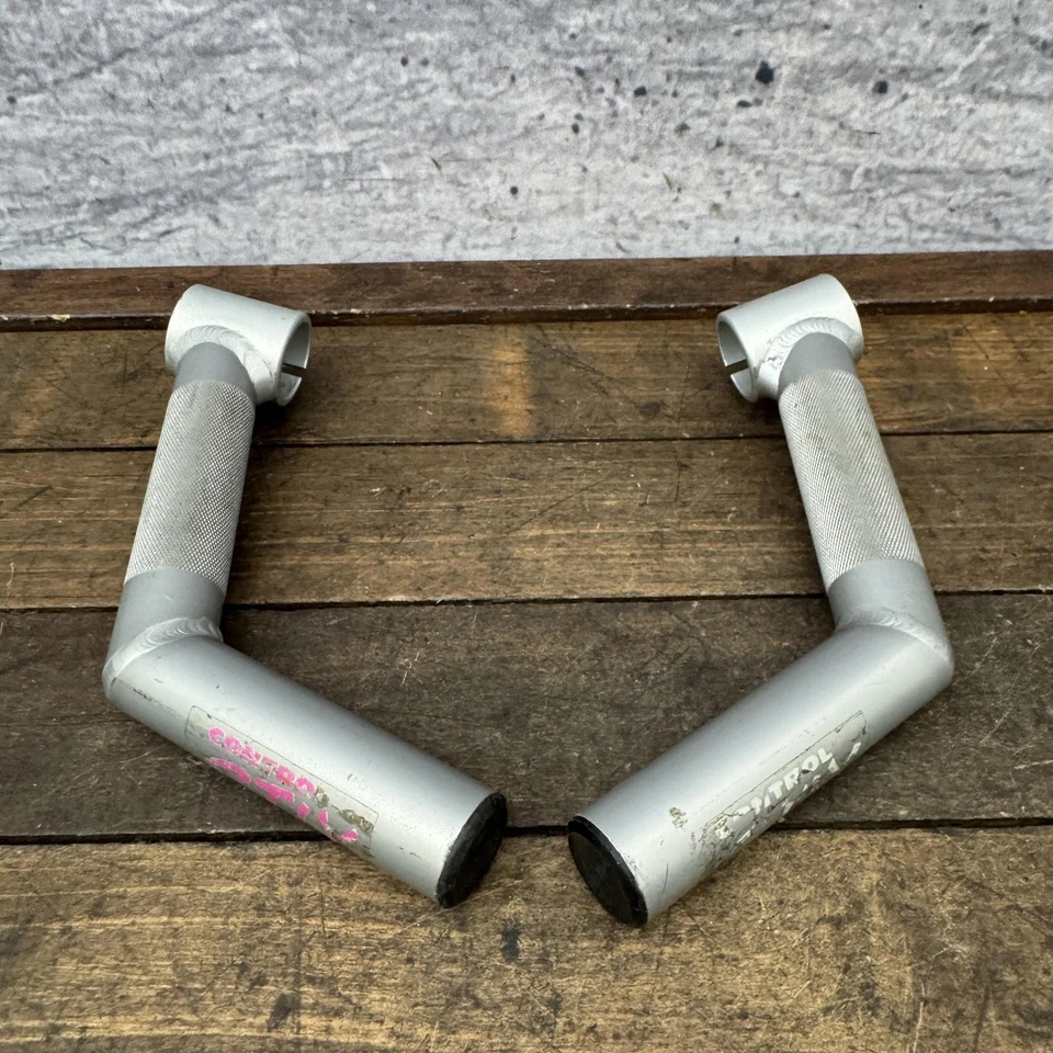 Vintage ControlTech Control Stix 90s MTB Handlebar Bar Ends Silver L-Bend Pair - Image 1 of 4