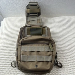 East West USA Tactical Shoulder Sling Trail Walker Utility Bag RT517 TAN - Picture 1 of 10