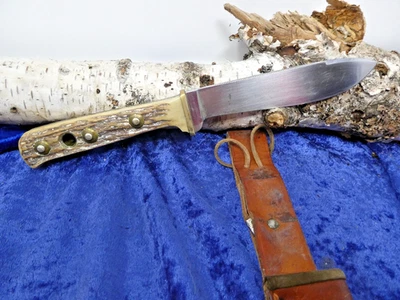 VTG 1966 PUMA HUNTER'S FRIEND FIXED BLADE STAG HUNTING KNIFE w/ ORIGINAL SHEATH - Image 1 of 4