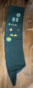 Vintage 1950’s And 1960’s Green Girl Scout Sash Troop 90 Naugatuck CT - Bild 1 von 3